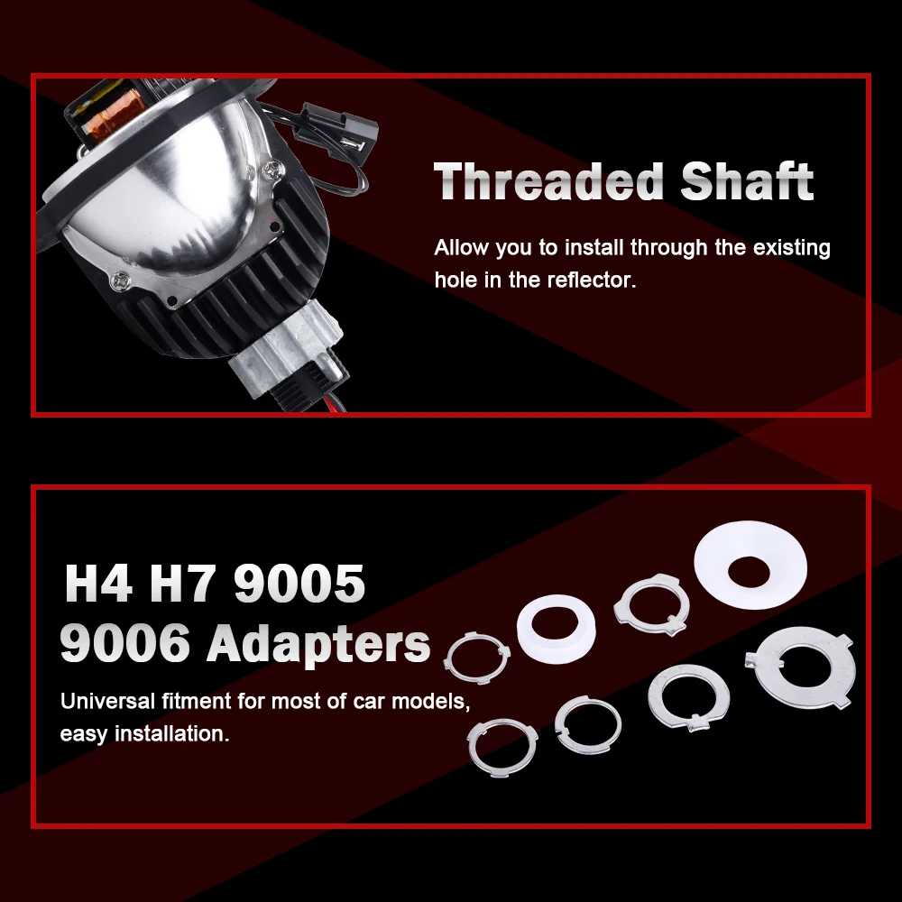Bi-led Mini Projector Retrofit H4 H7 9005 9006 LED Car Lamp Light 30000LM 65W 1.8/2.0 inch Universal Tuning led car lights led lights led bulbs led headlights led car headlights car headlamps hid headlight bulbs