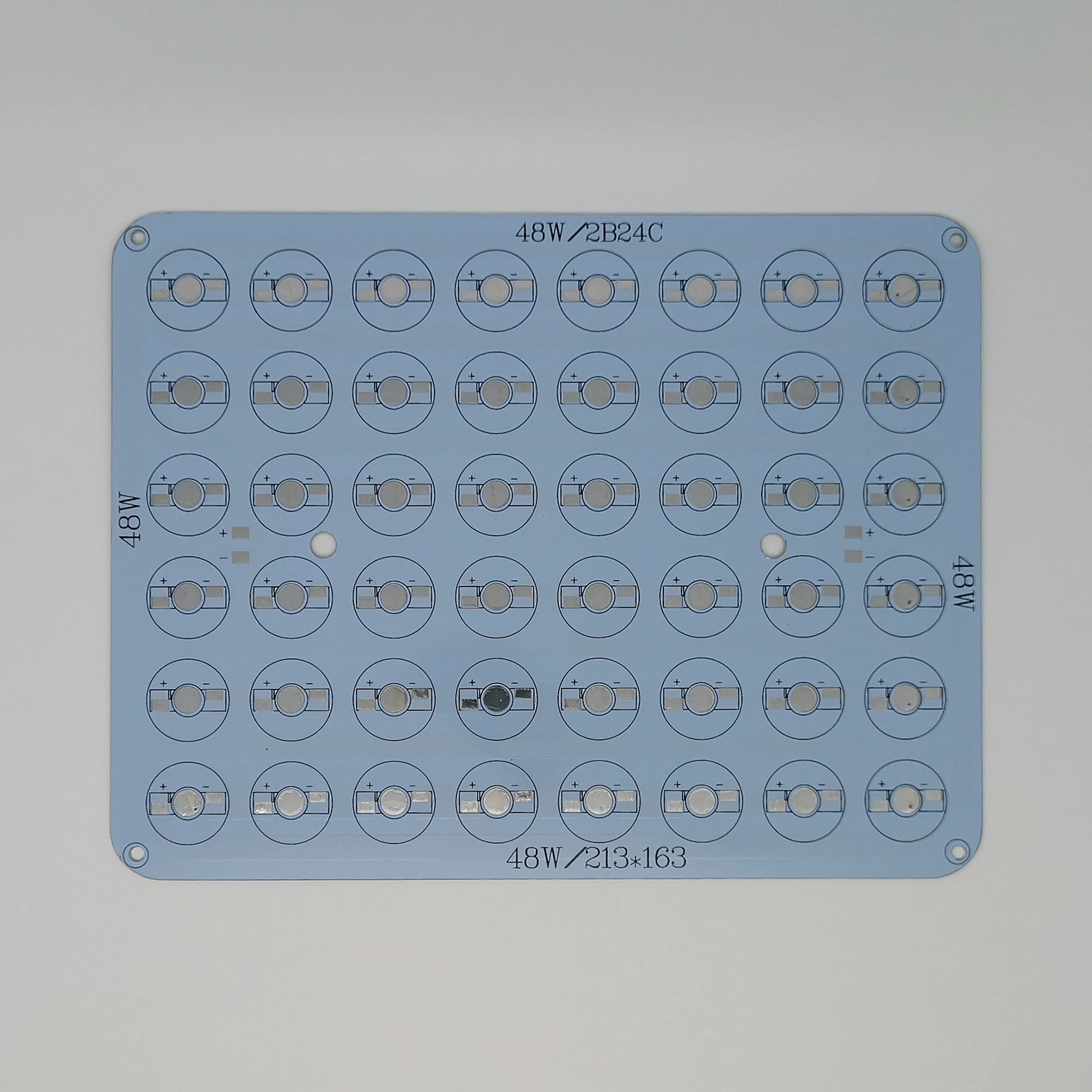 48W Aluminum PCB 213x163mm for High Power LED Lamp Floodlight Spot Light Bulb 48x1W 48x3W 48x5W