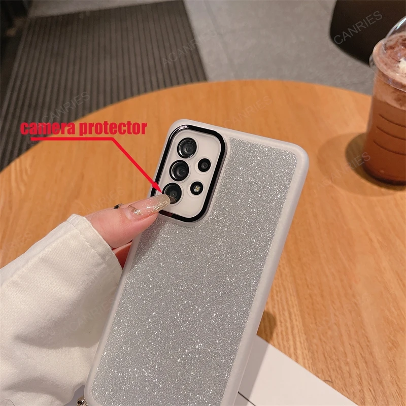 Glitter Silicone Clear Crossbody Lanyard Phone Case