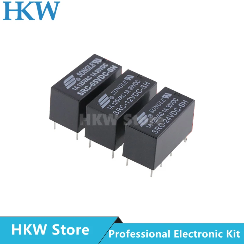  SRC-05VDC-SH SRC-12VDC-SH SRC-24VDC-SH, 5V, 12V, 24V, 1A, 125VAC, 30VDC, 8PIN  , 10 