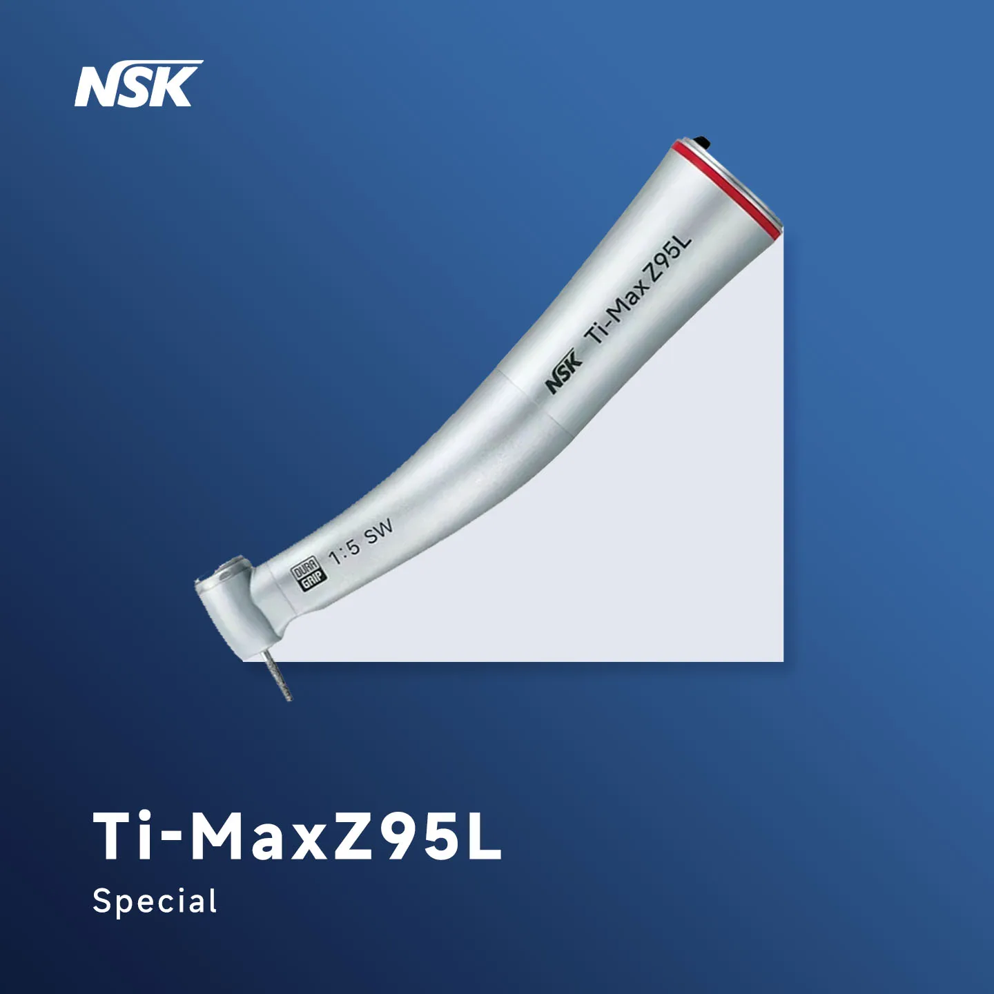 Nsk Ti Max X95L Controbangulo Dentale 1:5 Aumento Della Velocità Manipolo Contro Contrangolo Led Fibra Ottica Quattro Spray Anelli Rossi