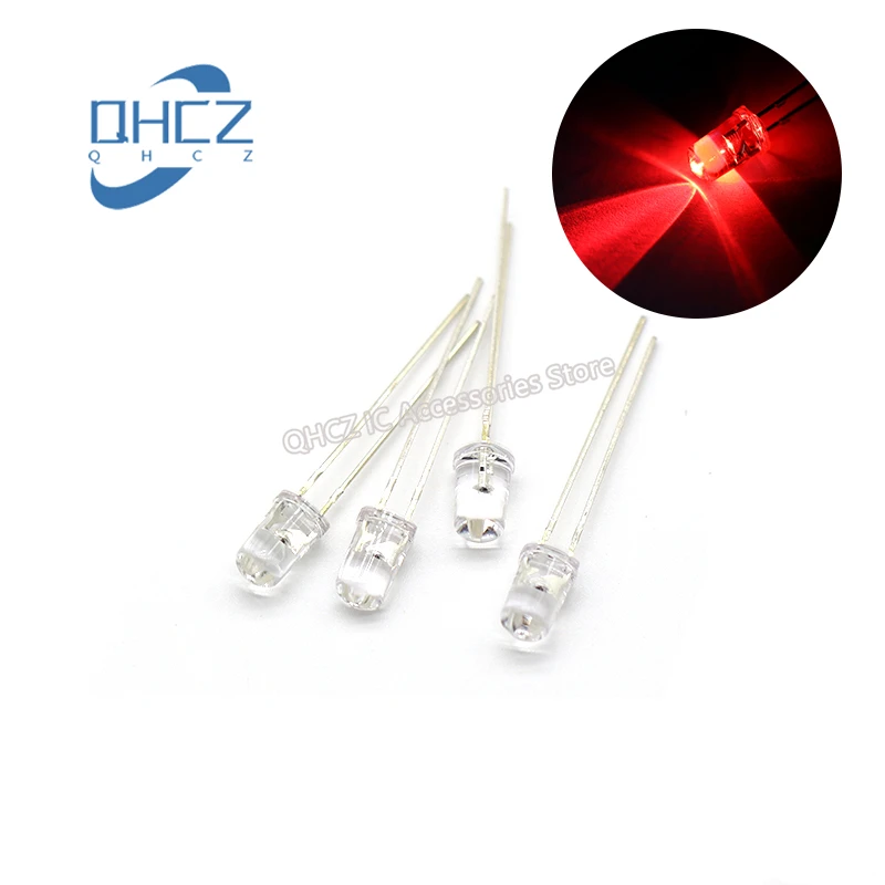 Perles de lampe diode électroluminescente F5, 100 pièces, lumière