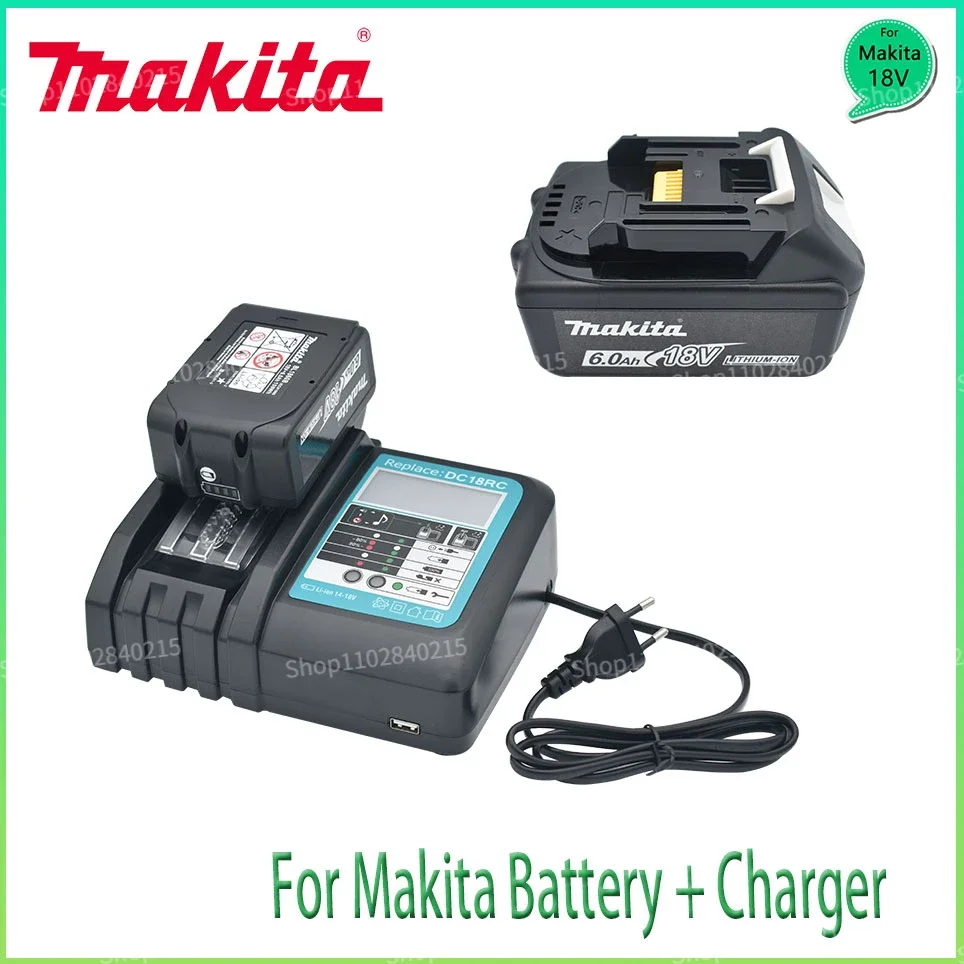 

Makita 18VRC battery charger 3A 6A 14.4V 18V 6AH Bl1830 Bl1430 BL1860 BL1890 tool power charger USB Prot 18VRF with LED display