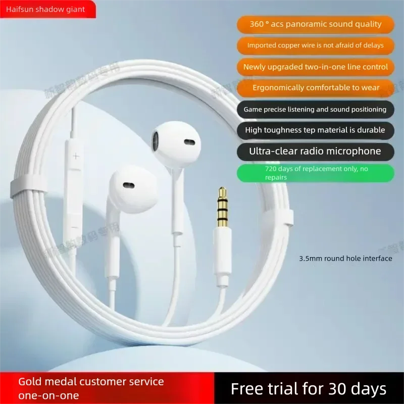 Auricolari Cablati da 3,5mm In-Ear con Suono HiFi e Bassi Potenti, Chiamate Hands-free per Samsung, Xiaomi, OPPO e Tutti gli Smartphone - Image 2