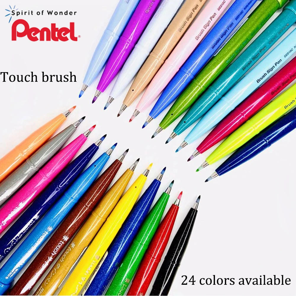 New 24 Colors Pentel Brush Pen Soft Brushes Watercolor Watercolor Oil