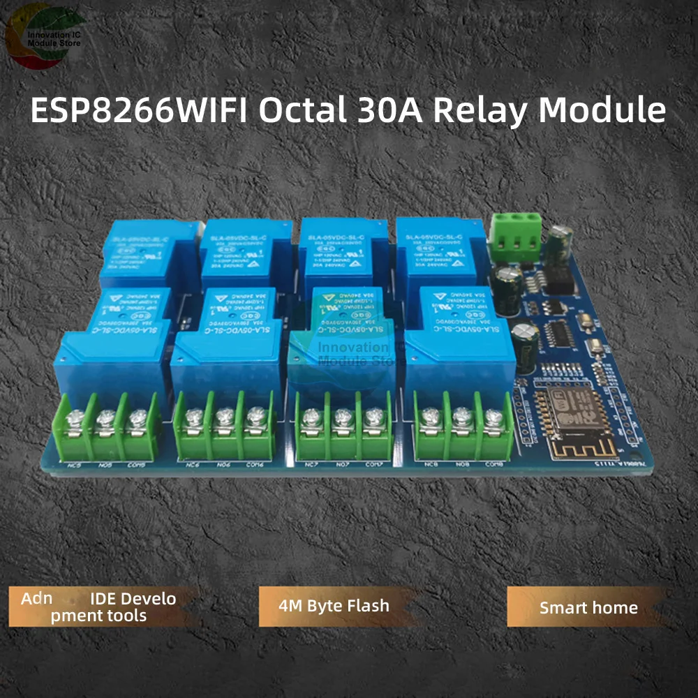 DC7285VPowerSupplyESP8266WIFIEightway30ARelayModuleESP12F