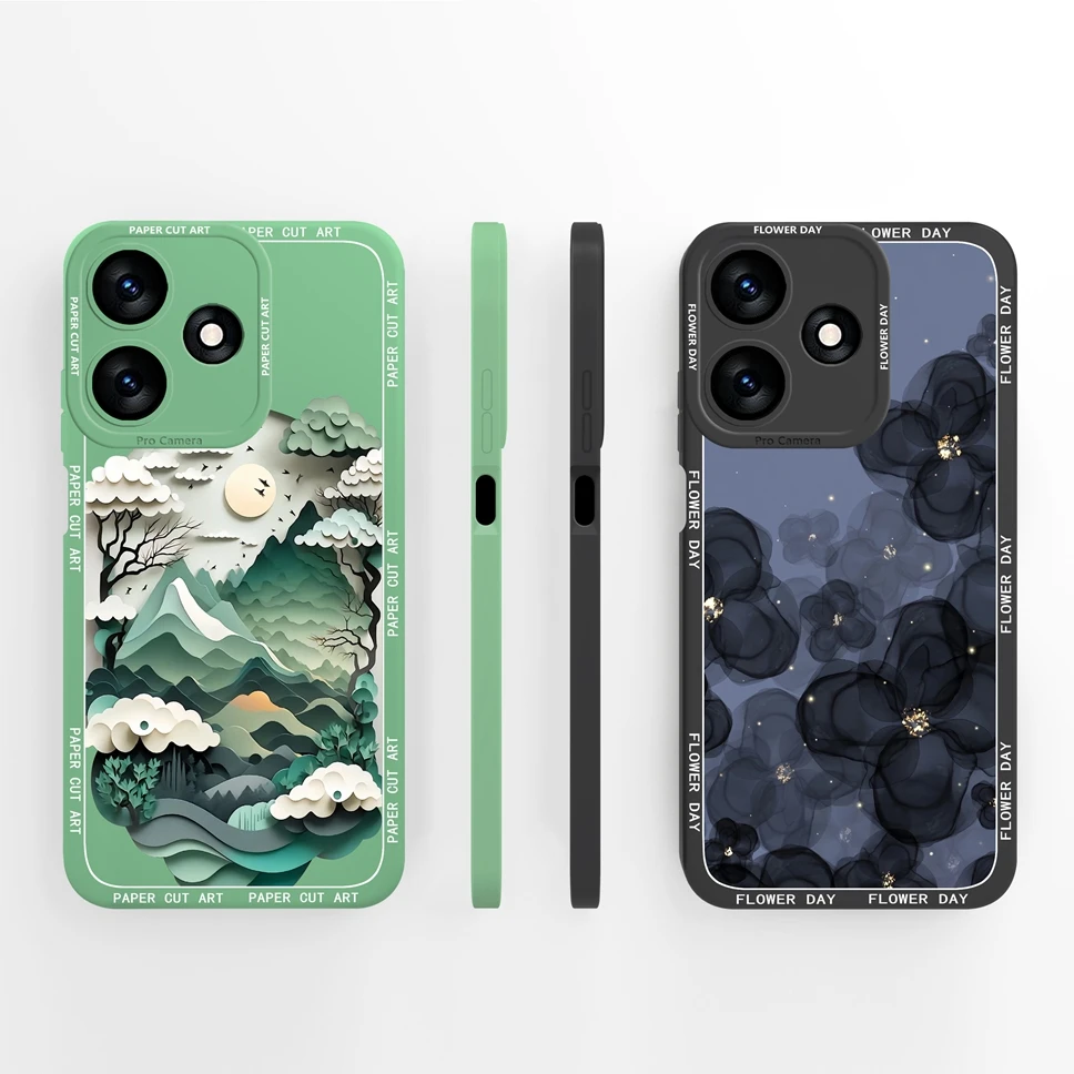 Cute Flower Smooth Liquid Back Phone Case - Stylish Protective Cover