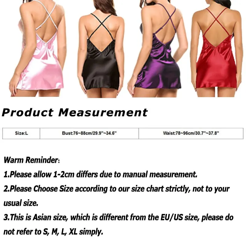 Sexy Silk Satin Night Dress Sleeveless Nighties V Neck Comfortable Silk Lingerie Female Lace Pajamas Sleepwear Nightwear