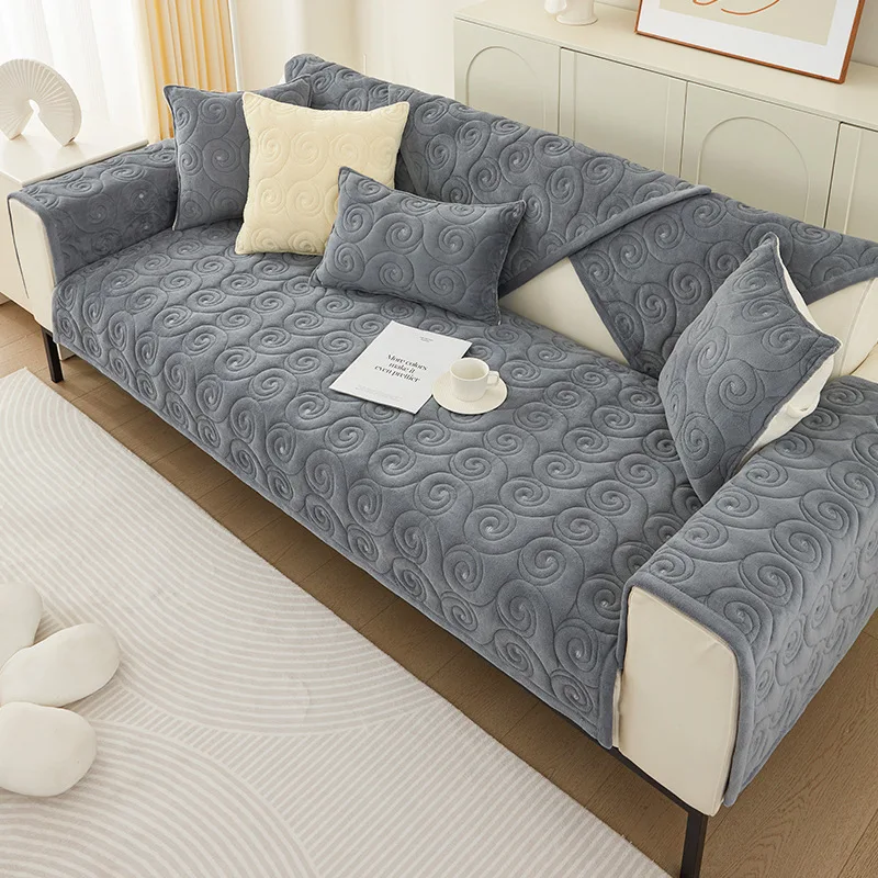 

Modern Milk Velvet Sofa Cover for Living Room Auspicious Clouds Sofa Cushion Pets Kids Mat Couch Protector Cover Sofa Towel