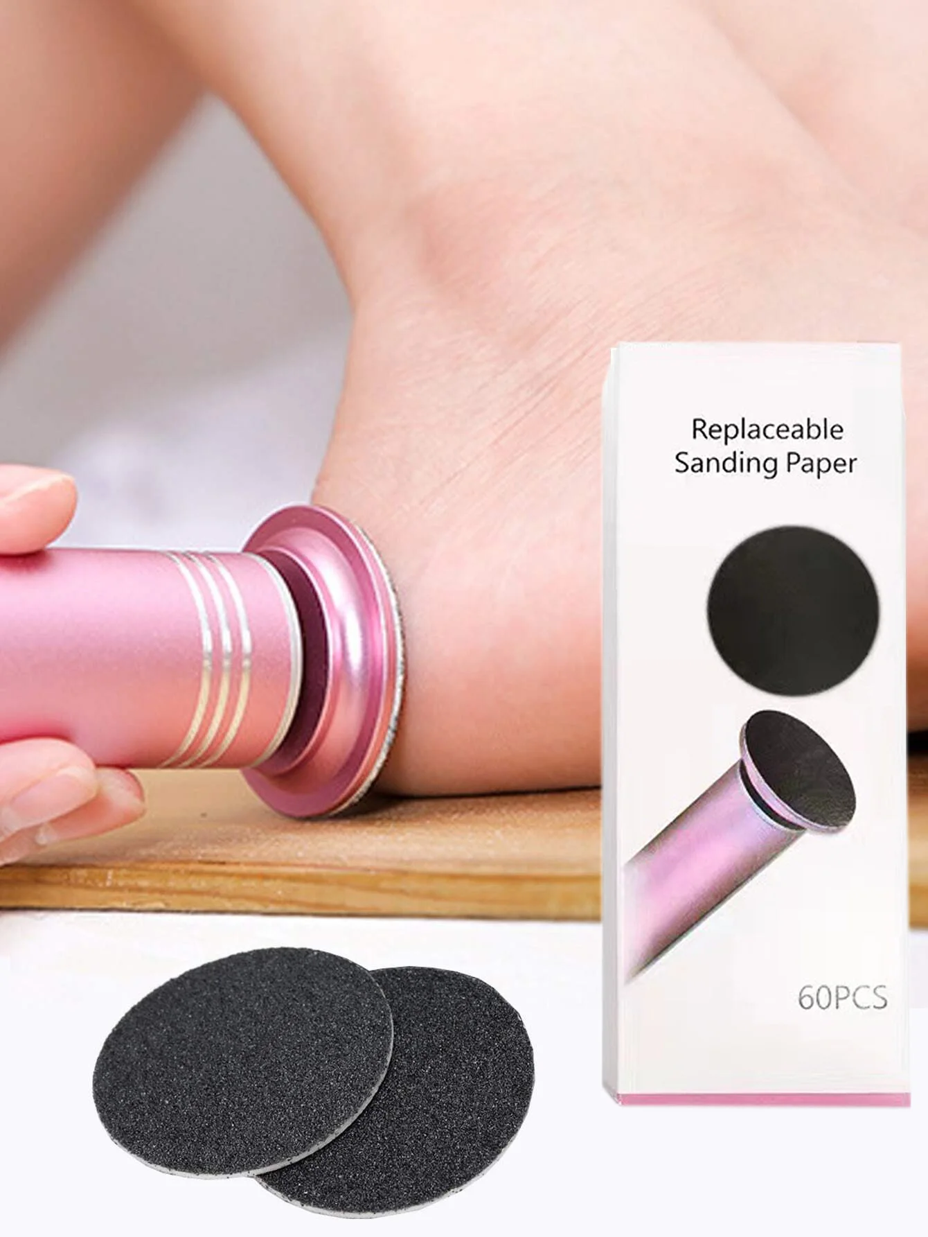 60 Stück Mix-Körnung Fußfeile Schleifpapierscheiben 43 mm Standardgröße Ersatzpads für elektrische Pediküre Maschine Wert Combo Set entfernen – Detail 1
