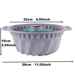 Fluted Silicone Baking Mold - Non - Stick Cake and Bread Baking Pan (Spiral)