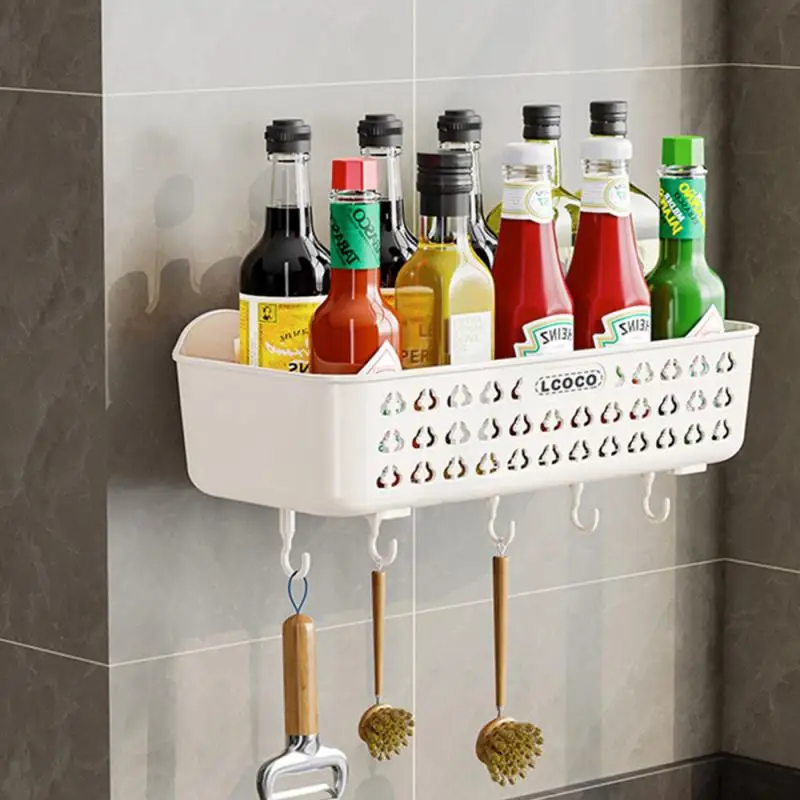 

Bathroom Shelf Organizer Wall Mounted Shampoo Basket Shower Storage Rack Self-adhesive Towel Holder Storage Rack Corner Shelves