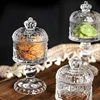 Light Luxury Relief Glass Jar Delicious Afternoon Tea Snacks Cups Household Cute Candy Jar Creative Desktop Storage Ornament 5
