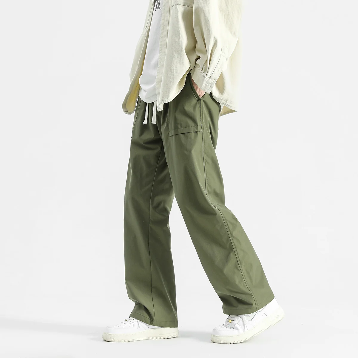 Harem Jogger Pants Men Streetwear Cargo Pants Hip Hop Ribbons Casual Ankle-length Trousers