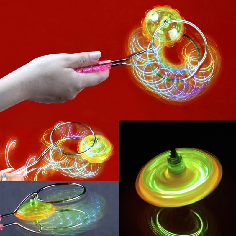 Magnetic Spinning Top Luminous Toy for Children Party Props Flashing Spinner Gyros Wheel Rotation