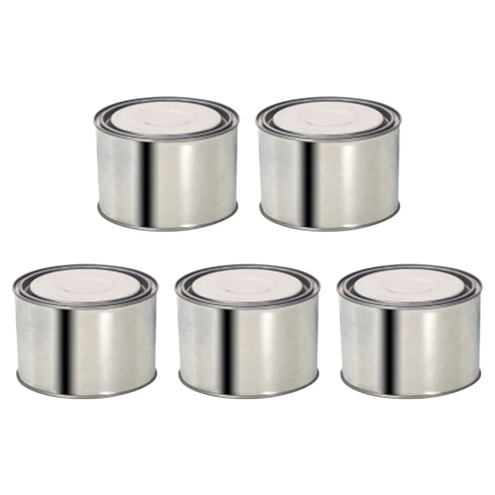 

5Pcs Small Paint Tin Empty Paint Storage Tin Round Tinplate Can Container