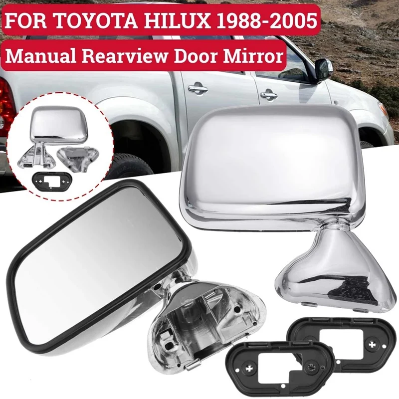 

Left+Right Car Chrome Rear View Mirror Side Door Mirror Assembly For Toyota Hilux 1997-2001 Rearview Mirror