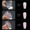 New Rotatable Transparent Stamps Variable Pattern Size Silicone Fingertip Printing French Nail Seal Stamper Scraper Tool 2