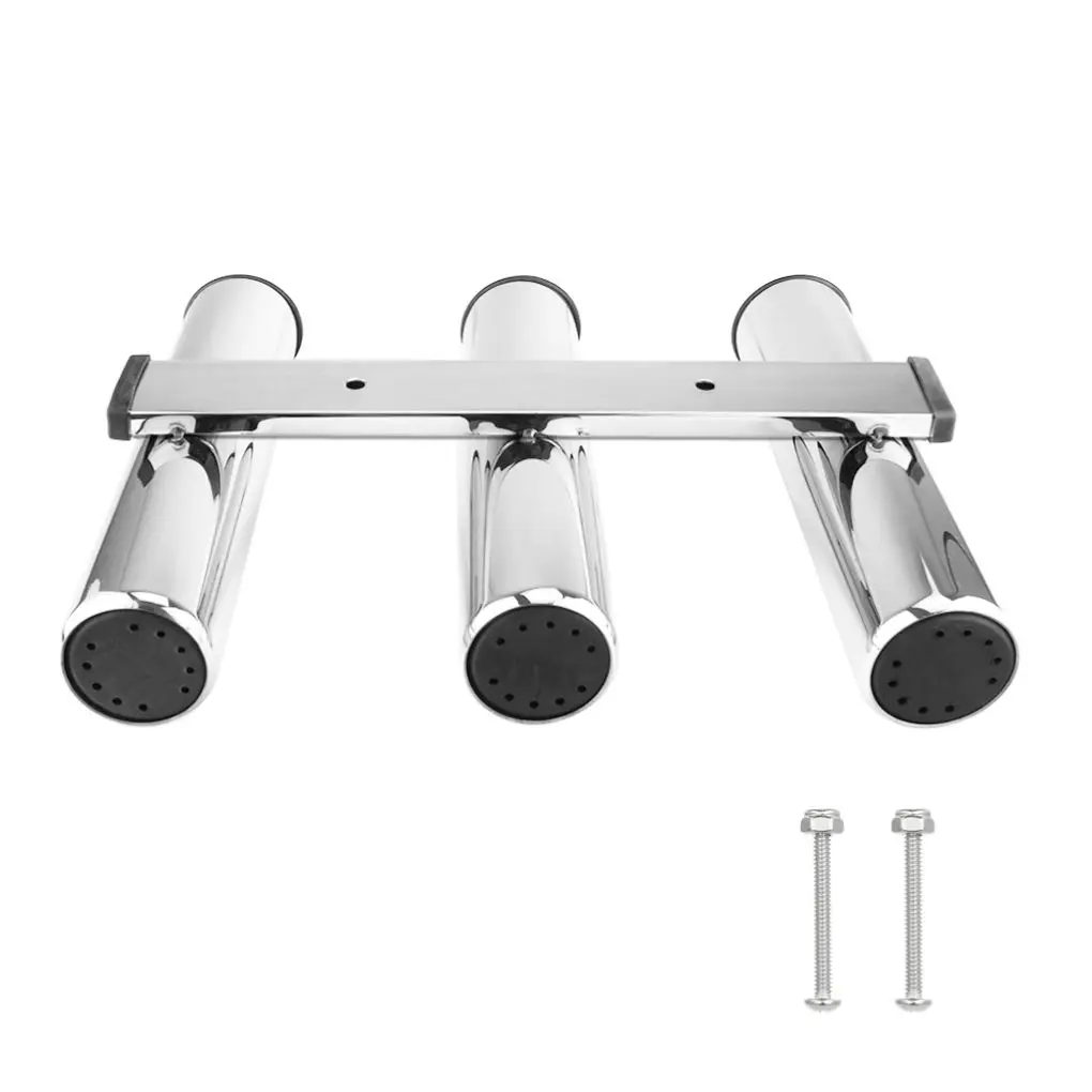 

3 Tube Fishing Rod Holder Truck-mounted Pole Rack Stand with 2 Screws