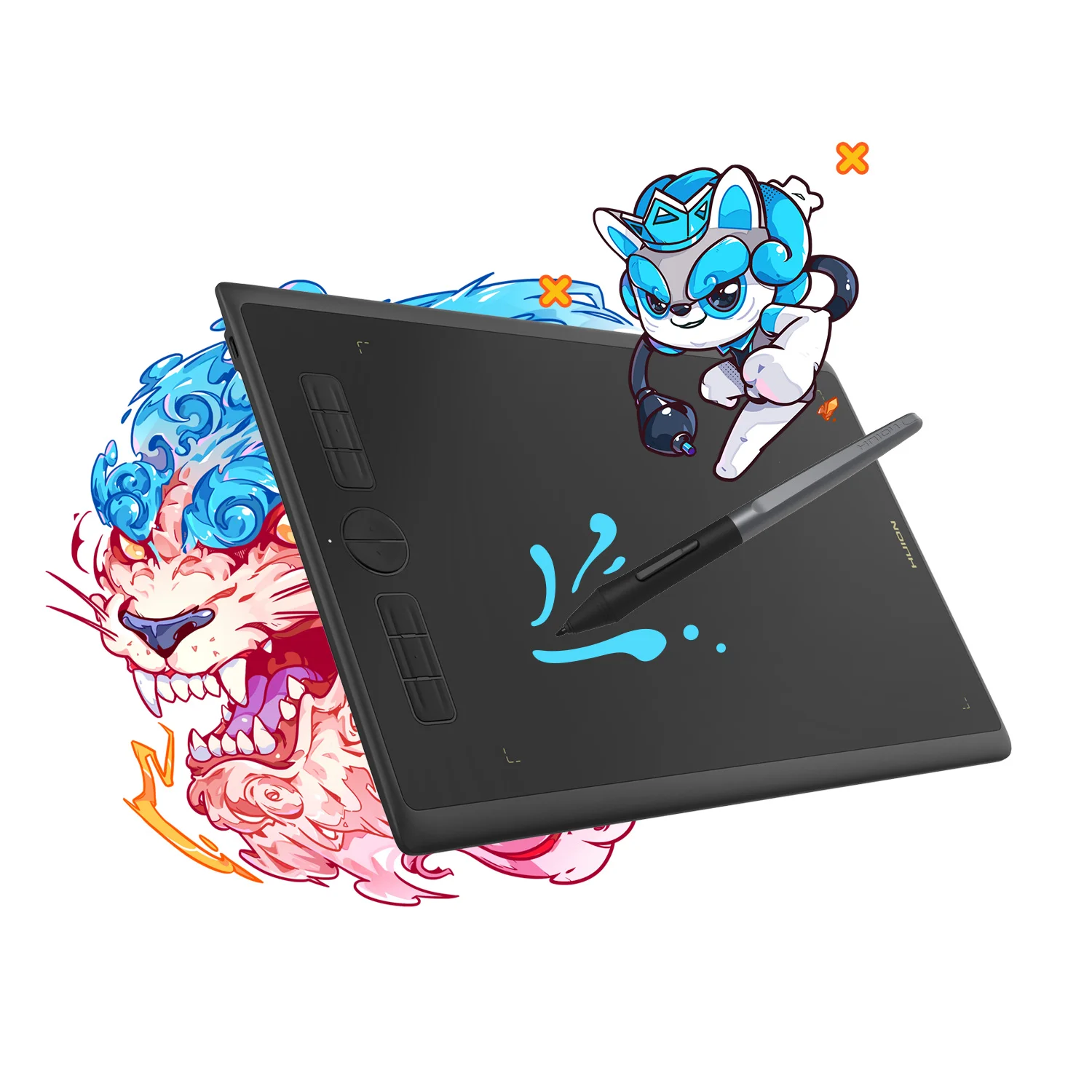 Huion H610x Tablet Gráfico 10×6.25 Polegada Mesa Digitalizadora Comprimidos Digitais Caneta Comprimidos Compatível com Mac Windows pc Linuxubuntu Telefone Android