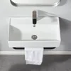 Wall Mounted Bathroom Sink with Towel Rack, 21" X 12" Modern Wall Mount Sink, Sinks for Small Bathrooms Wall Hung Sink 4