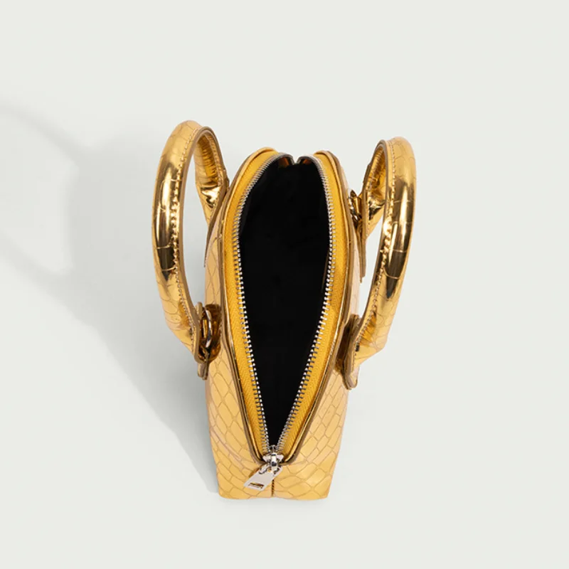 Women Handbags with Chain Bright Solid Color Fashion Trend Mini Handheld Diagonal Straddle Bag Shell Top Handle Bag for Female