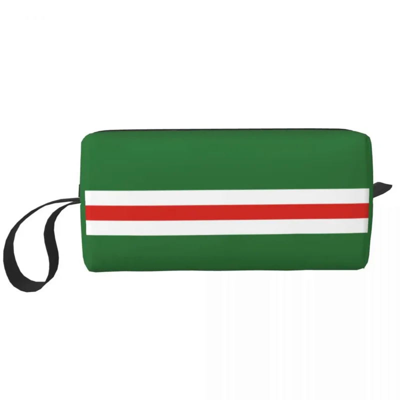 

Custom Flag Of Chechen Republic Of Ichkeria Travel Cosmetic Bag Women Toiletry Makeup Organizer Lady Beauty Storage Dopp Kit