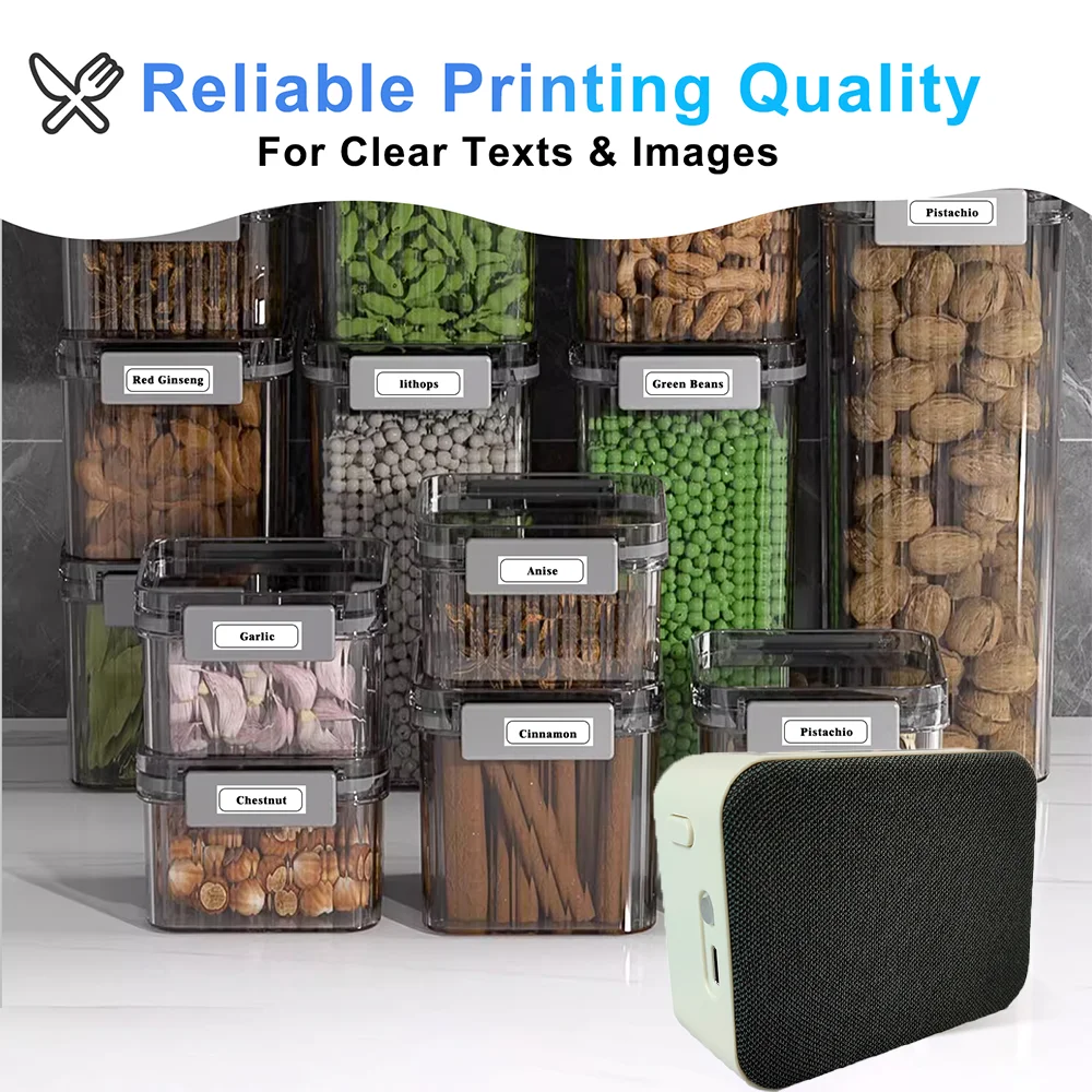 Marklife P15 열전사 라벨 프린터 미니 블루투스 접착 라벨 프린터 (학교, 사무실, 주방용) 선물/DIY/창의적인 작업/마킹용