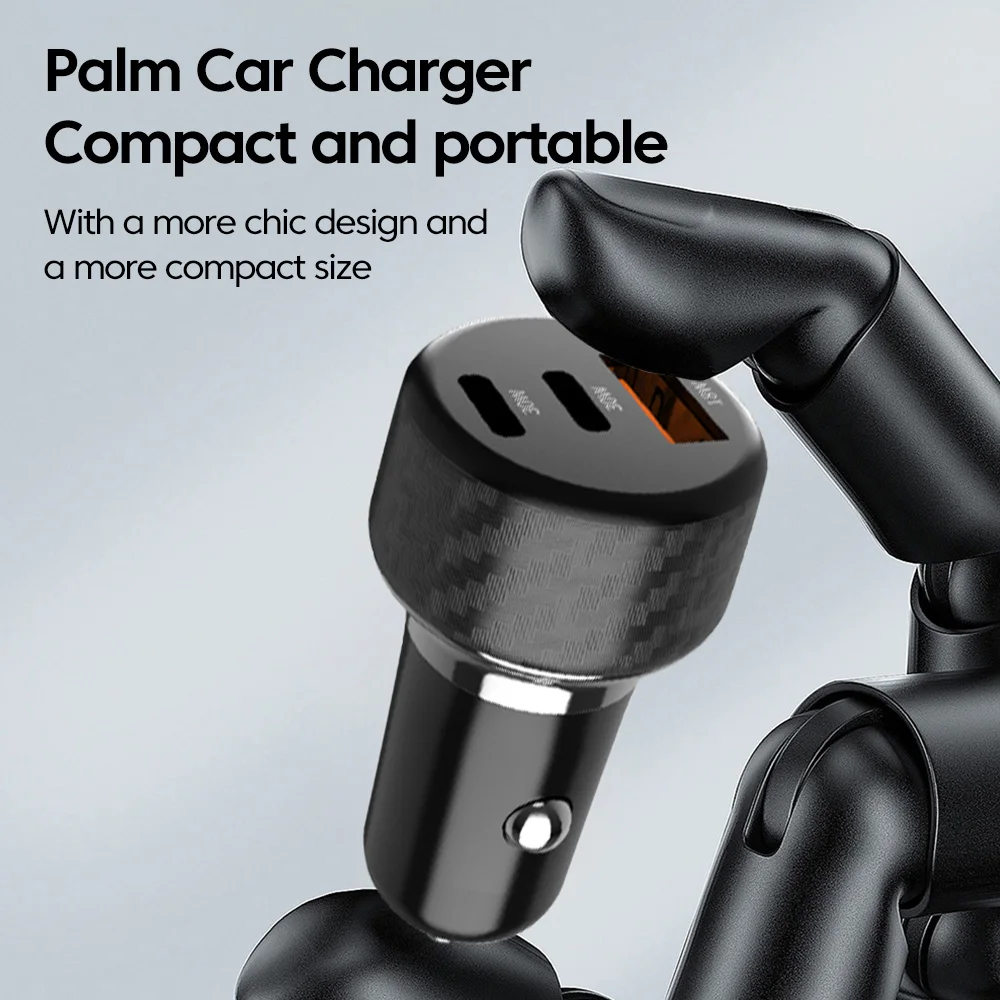 3 Ports 60W Fast Charging Car Charger Mini Dual PD QC3.0 Car Phone Charger Lighter Adapter in car Fast