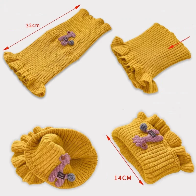 Kids Scarf Winter Baby Scarf Boys Girls Cartoon Animals Scarves Plush Autumn Kids Warm O-Ring Knitting Collar Children Thicken Neckerchief