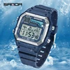 2024 SANDA 6196 Electronic Watch Multi functional Night Glow Waterproof Sports Men's Lightweight Square Classic Student Watch 3