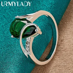 Elegant 925 Sterling Silver Turquoise Water Drop Ring - Women's Wedding & Engagement Jewelry - 8