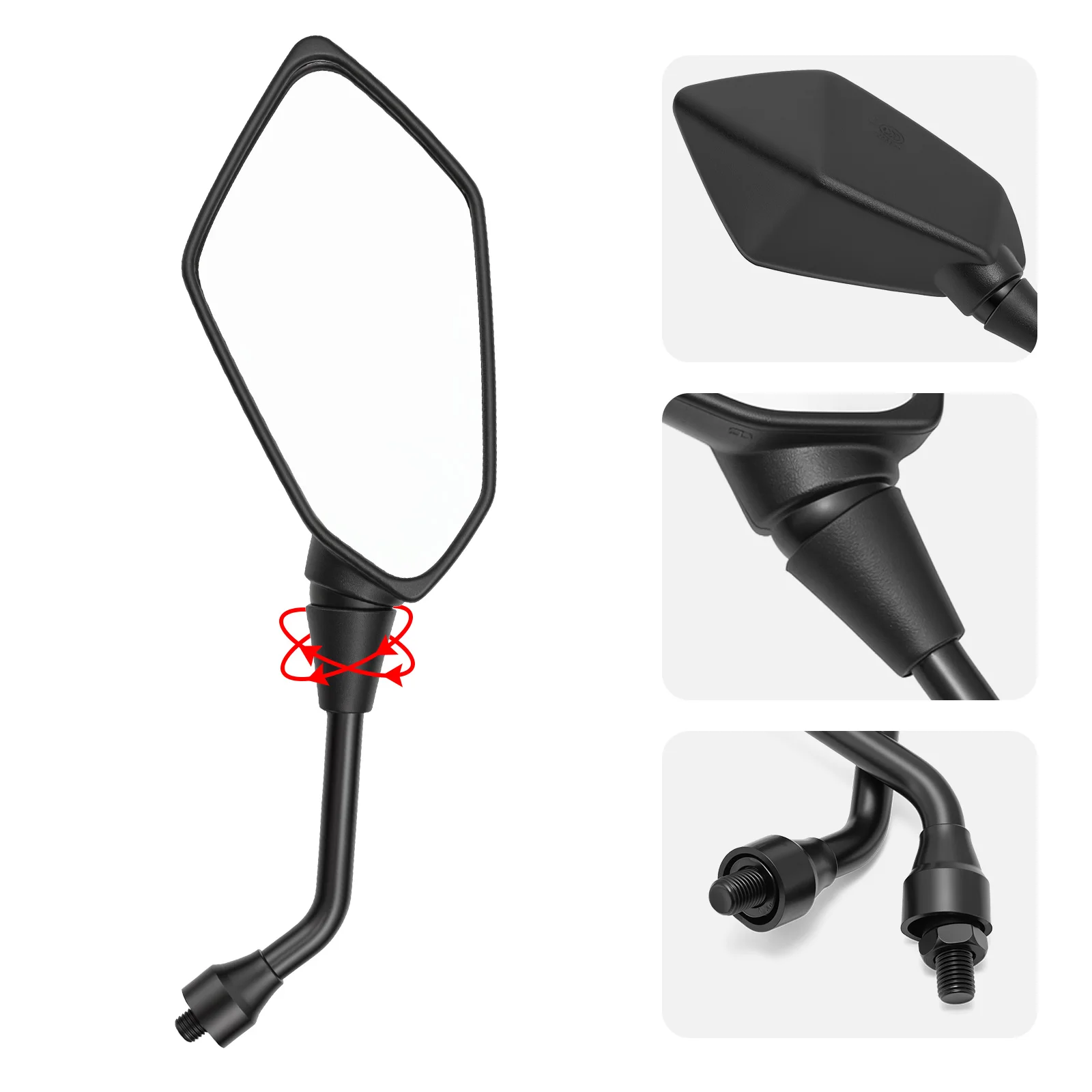 Universal Rearview Mirrors for Motorcycles, Scooters, and E-Bikes