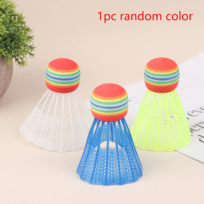 

1 шт. разноцветные Бадминтонные шарики, портативные воланы, Шариковая головка из пенопласта, пластиковый мяч для бадминтона, товары для семейного движения на открытом воздухе