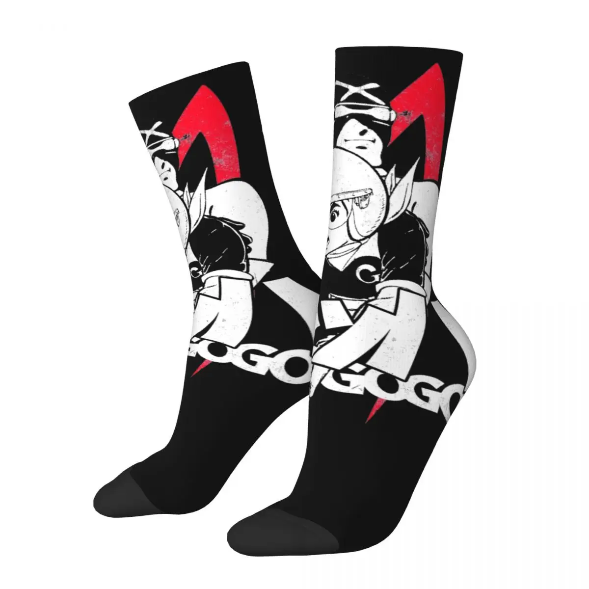 

Colorful Racer Bros Speed Racer Sports Socks Polyester Long Socks for Women Men Non-slip