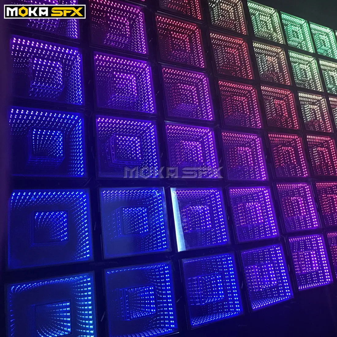 

MOKA 25 pcs /lot 3D Mirror Dance Floor with SD Controller and Power Supply Nightclub Led Infinity Dancing Floor 50x50 Per Panel