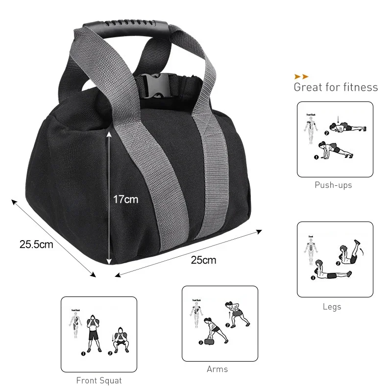 Kettlebell Weightlifting Training Sandbag Adjustable Soft Canvas Fillable Dumbbell Home Fitness Equipment