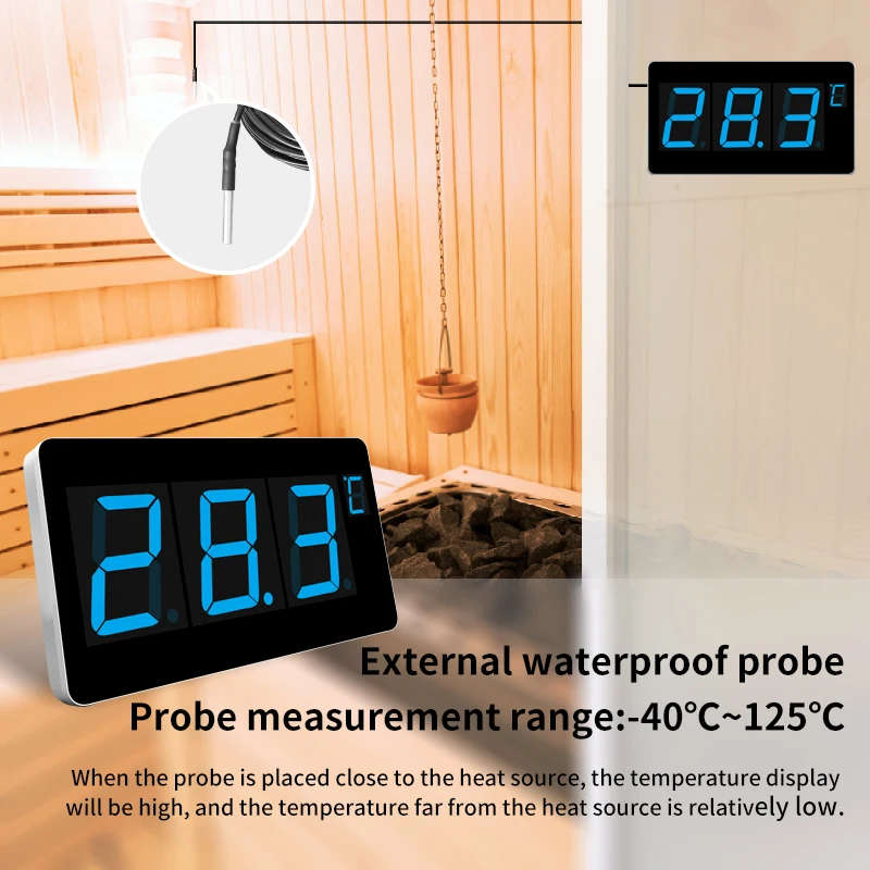 Digital thermometer sauna Wall Temperature Meter Sensor Refrigerator