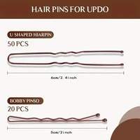 Outil accessoire pour cheveux moelleux, remplissage de Volume de cheveux, équipé de 20 pinces à cheveux et 50 pinces à cheveux en forme de U, coiffures de fixation 5