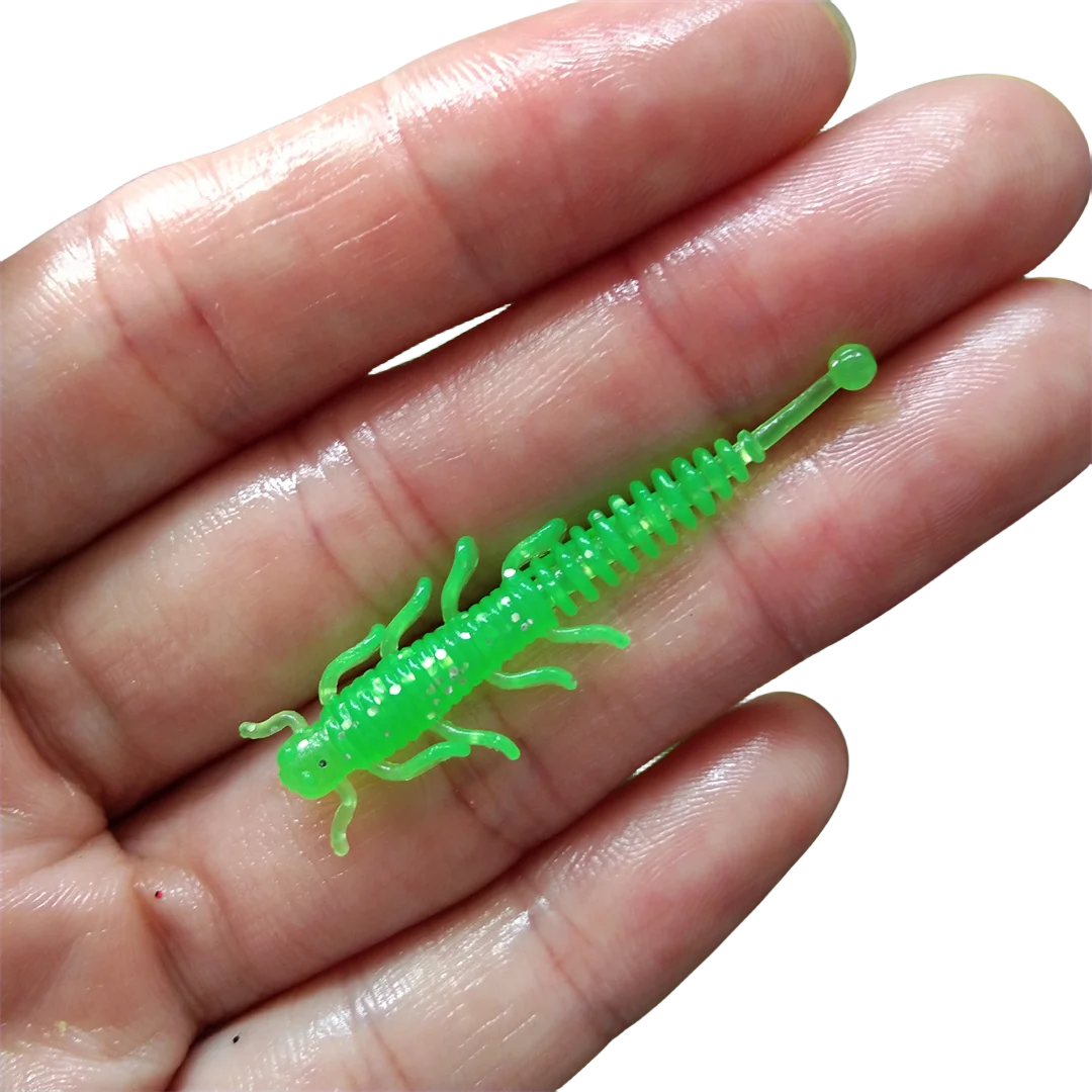 100pcs 4cm 0.35g Worm Silicone Bait Rubber Swimbait Straight Tail Wobbler Soft Fishing Lures Kit