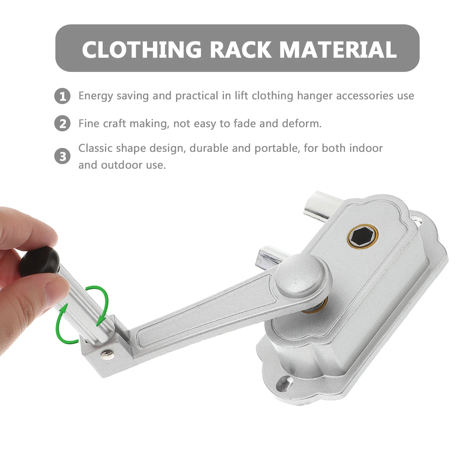 Clothes Hanging Rack Hanger Hand Crank Clothing Material Lift Part Lifting Silver Shaker 6