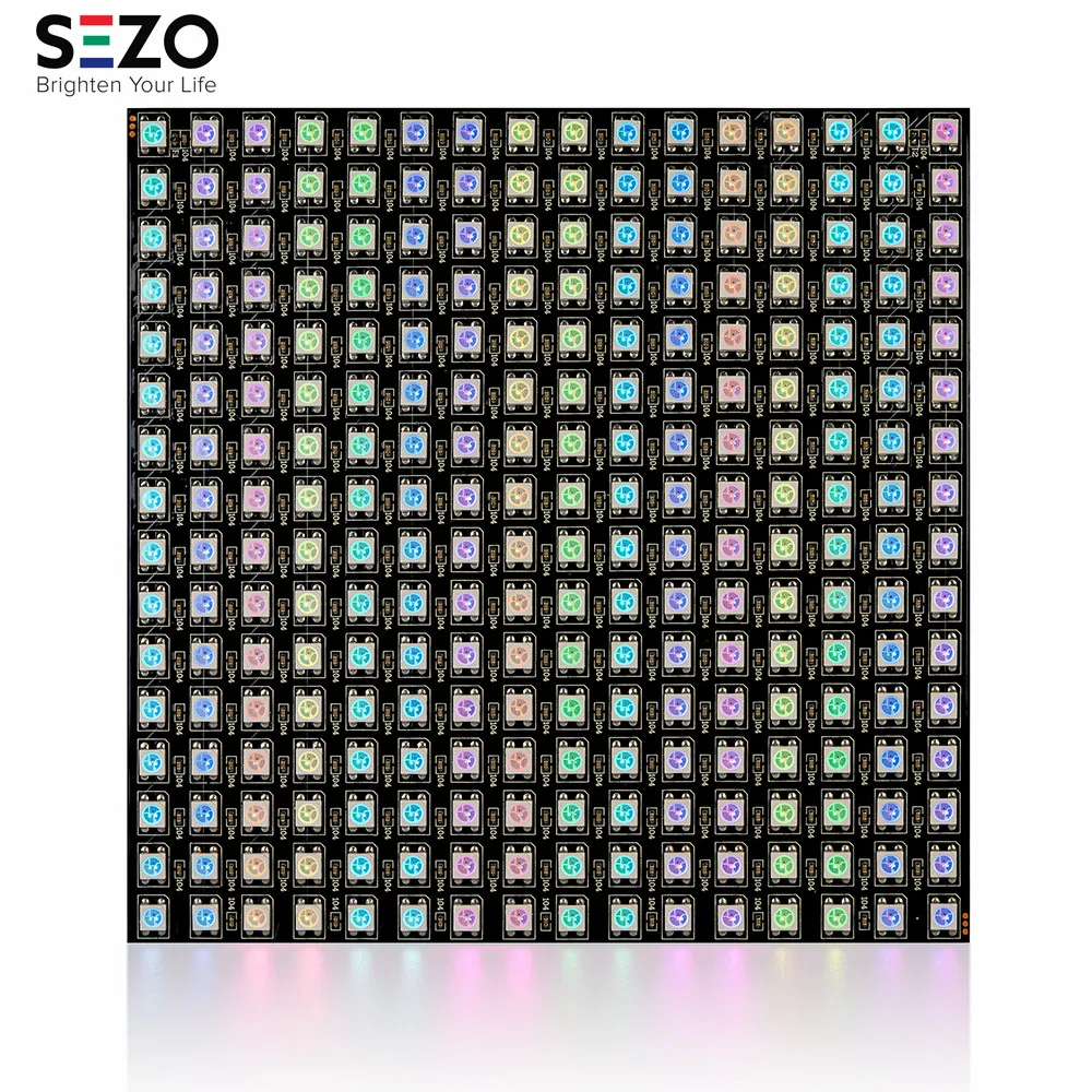 WS2812B RGB Panel Screen 8x8 16x16 8x32 256 Pixels Digital Flexible LED Programmed Individually Addressable Full Color DC5V