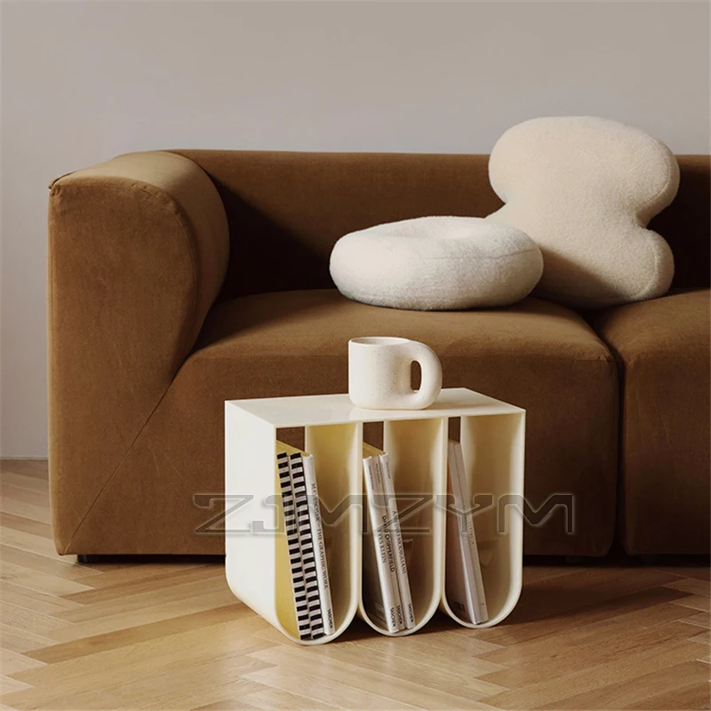 Acrylic Magazine Shelf Desktop Modern Simple Living Room Floor Storage Shelf Books, Newspapers And Materials Coffee Table