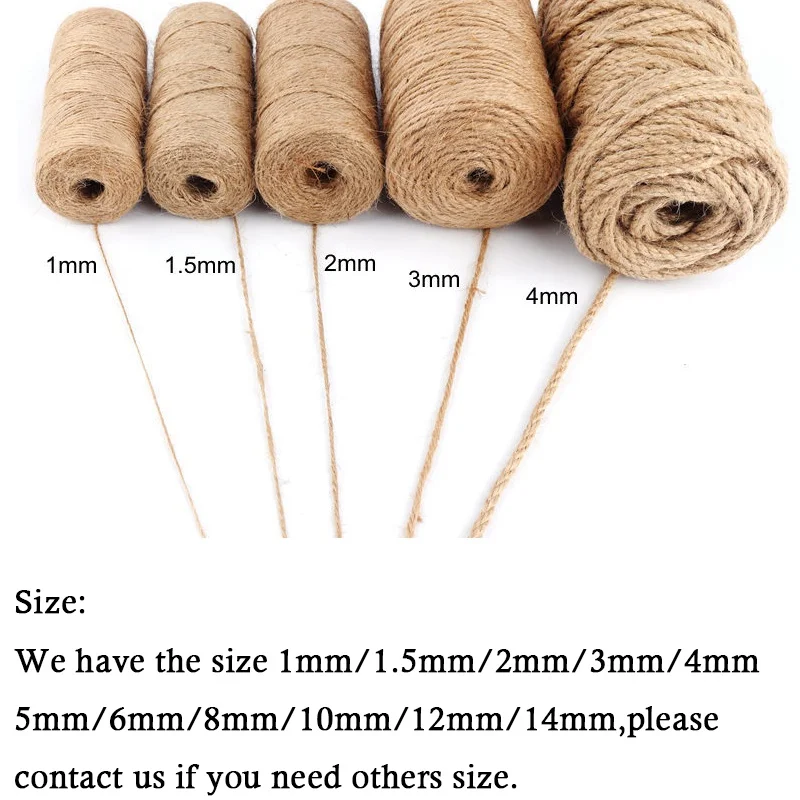 50m/Roll Diameter 3mm Natural Vintage Jute Rope Twine Roll Sewing Christmas Crafts Jute Cord Thread Wedding Handmade DIY Party