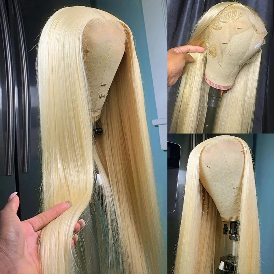 

34 Inch Long Blonde HD Lace 13x6 Frontal Wigs Straight 250% Density Glueless Human Hair Hot 613 HD 5x5 Closure Wigs Pre Plucked