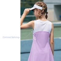 Robe de tennis sans manches à col rond et blocs de couleur pour adolescentes (13-16 ans) avec bandes latérales, idéale pour l'école, le sport et les loisirs en extérieur 6