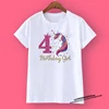 Unicorn Birthday Shirt 1-12 Birthday T-Shirt  Wild Tee Girls Party T Shirt Unicorn Theme Clothes Kids Gifts  Fashion Tops Tshirt 6