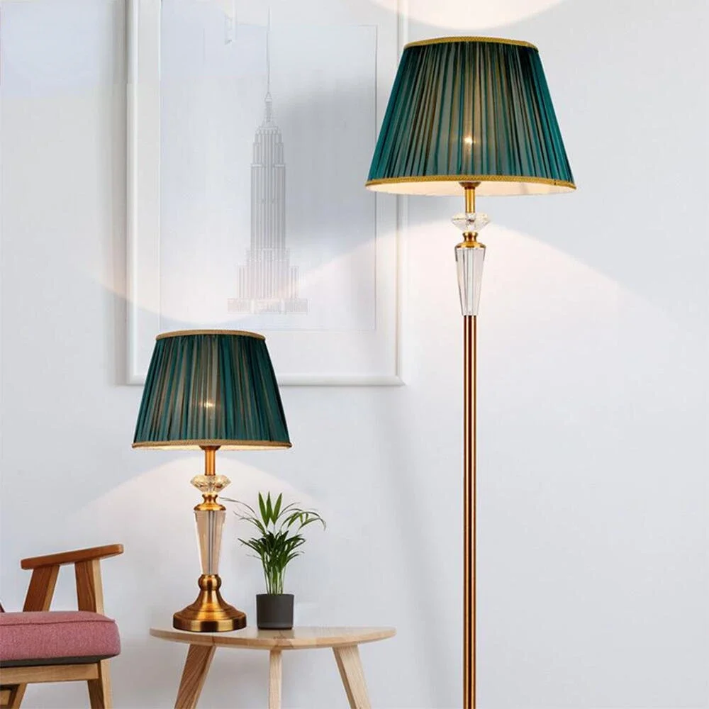 

Crystal Floor Lamp Home Decoration Sofas Stand Light European Retro Table Lamp Living Room Floor Lamp Bedroom Bedside