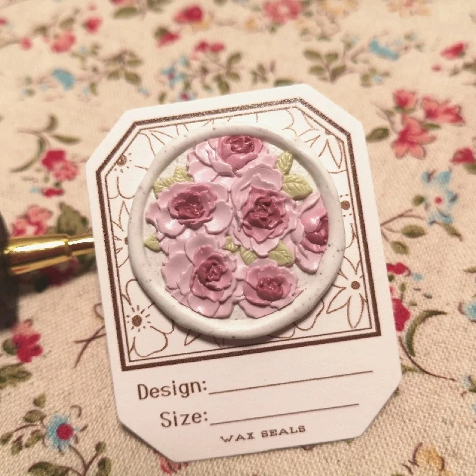 Bouquet series lacquer seal rose birchapple flower seal head multi-layer fine carved tulip relief cute DIY copperhead stamp toy