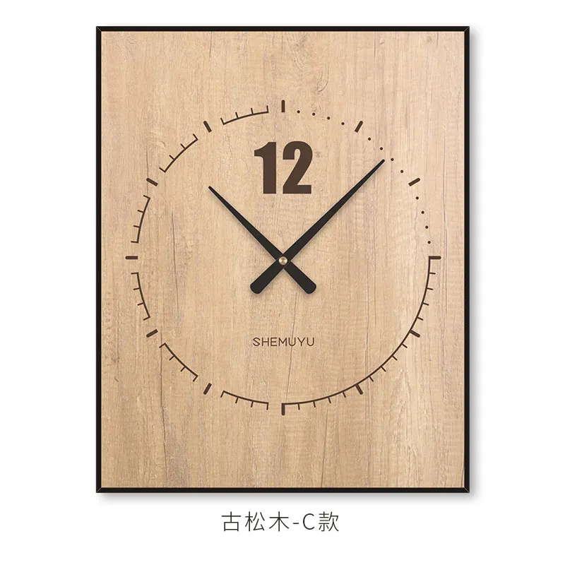 Large Electric Meter Box Wall Clock Wood Square Wall Watch Clocks Color:J;Sheet Size:40X50CM